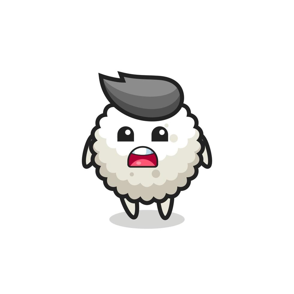 rice ball illustration with apologizing expression, saying I am sorry vector