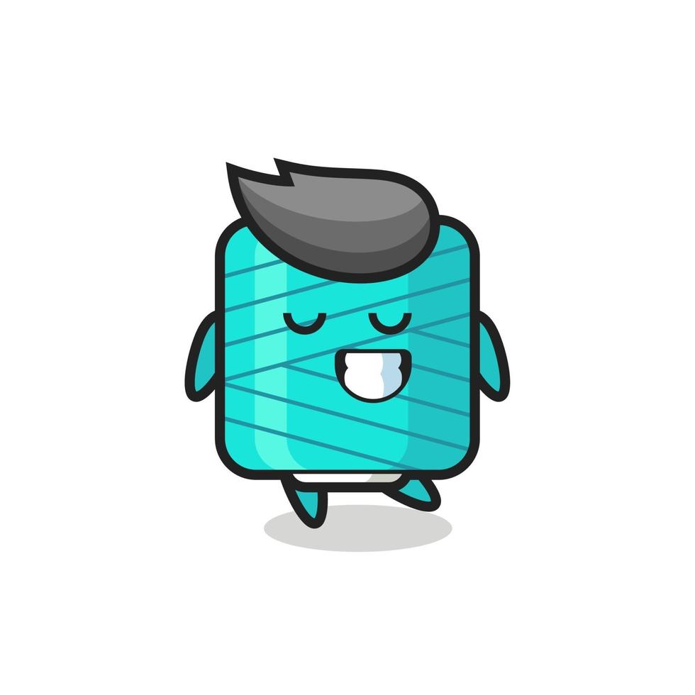 yarn spool cartoon illustration with a shy expression vector