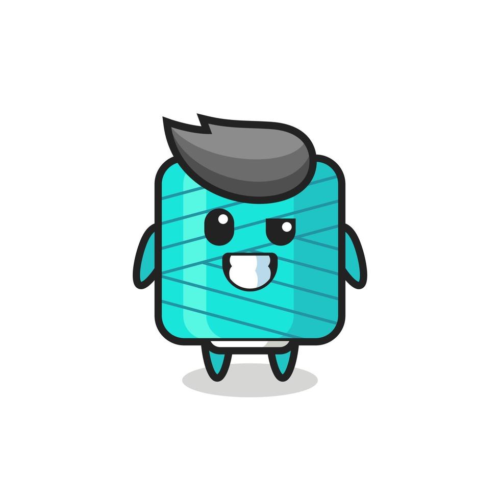 cute yarn spool mascot with an optimistic face vector