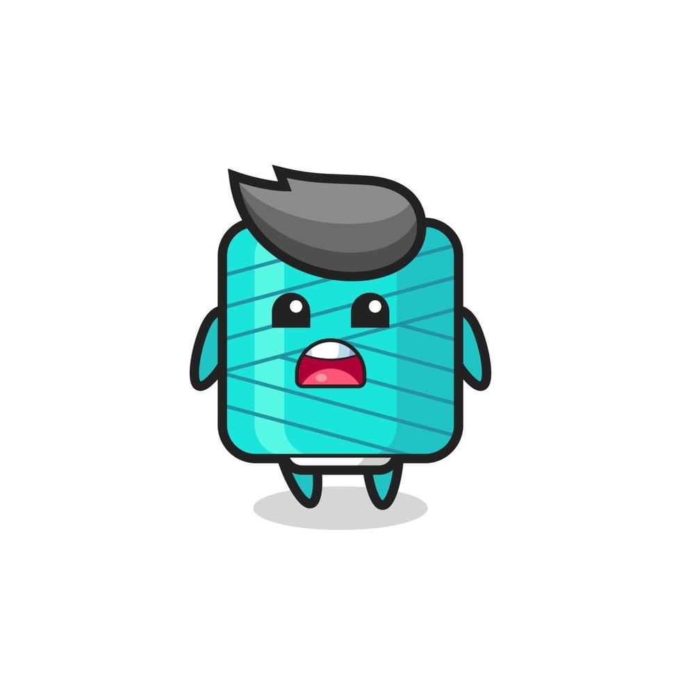 yarn spool illustration with apologizing expression, saying I am sorry vector