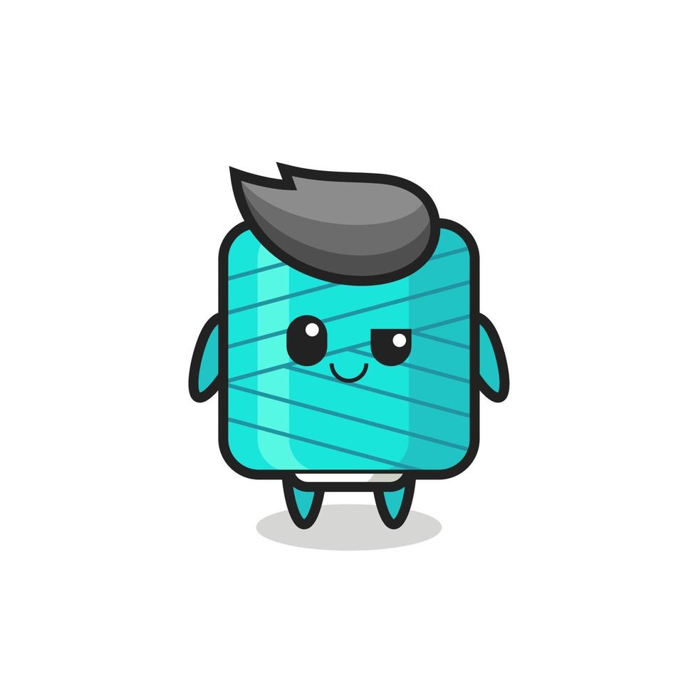 yarn spool cartoon with an arrogant expression vector
