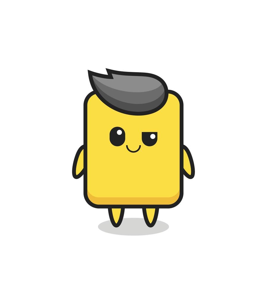 yellow card cartoon with an arrogant expression vector