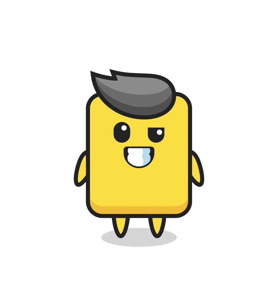 cute yellow card mascot with an optimistic face vector