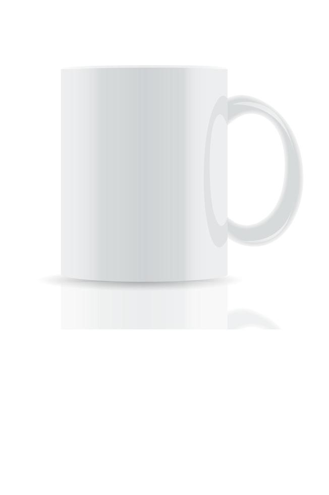 taza de vector blanco aislado sobre fondo blanco