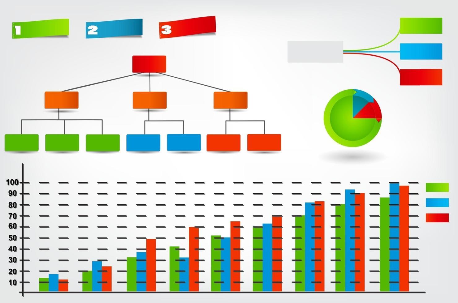 Concept of colorful circular banners with arrows for different b vector