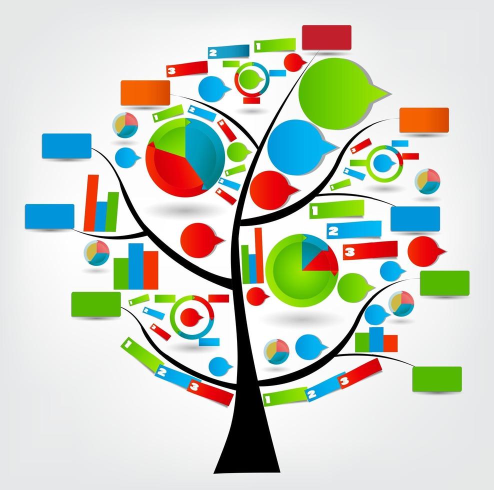 Concept of colorful circular banners with arrows for different b vector