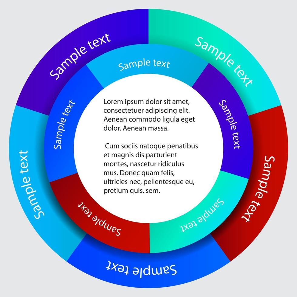 Concept of colorful circular banners with arrows for different b vector