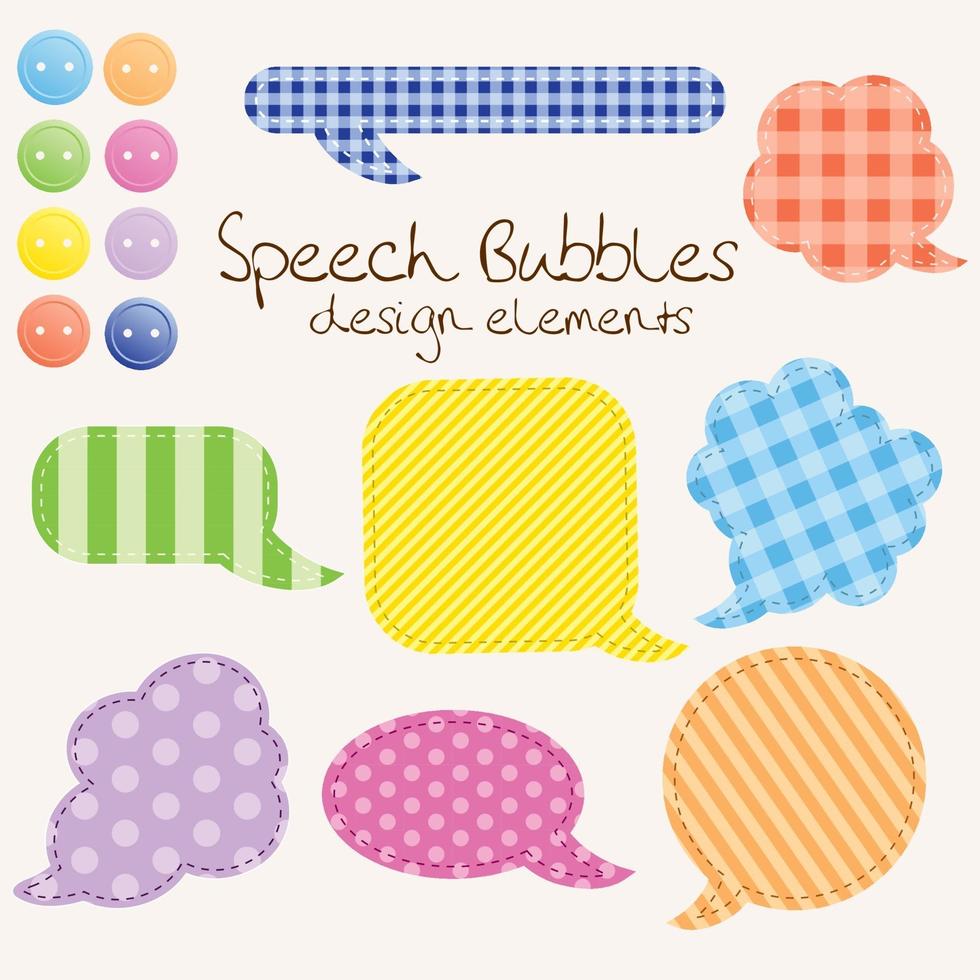 conjunto de diferentes burbujas de discurso, elementos de diseño vector