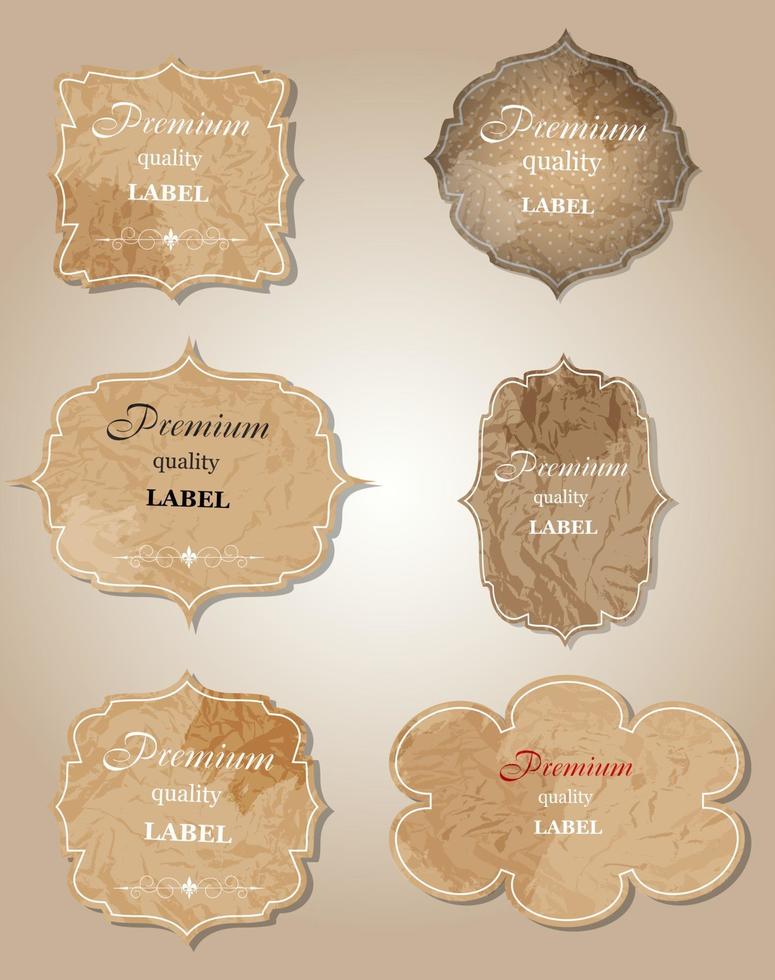 aged paper labels vector illustration