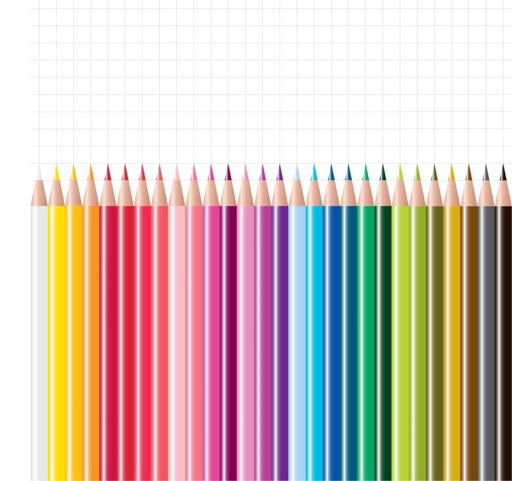 vector set of colored pencils