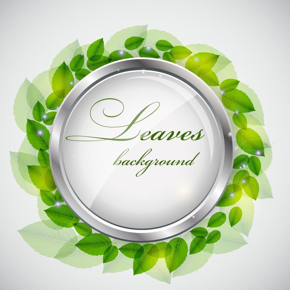 Abstract nature background with leaves. Vector iilustration