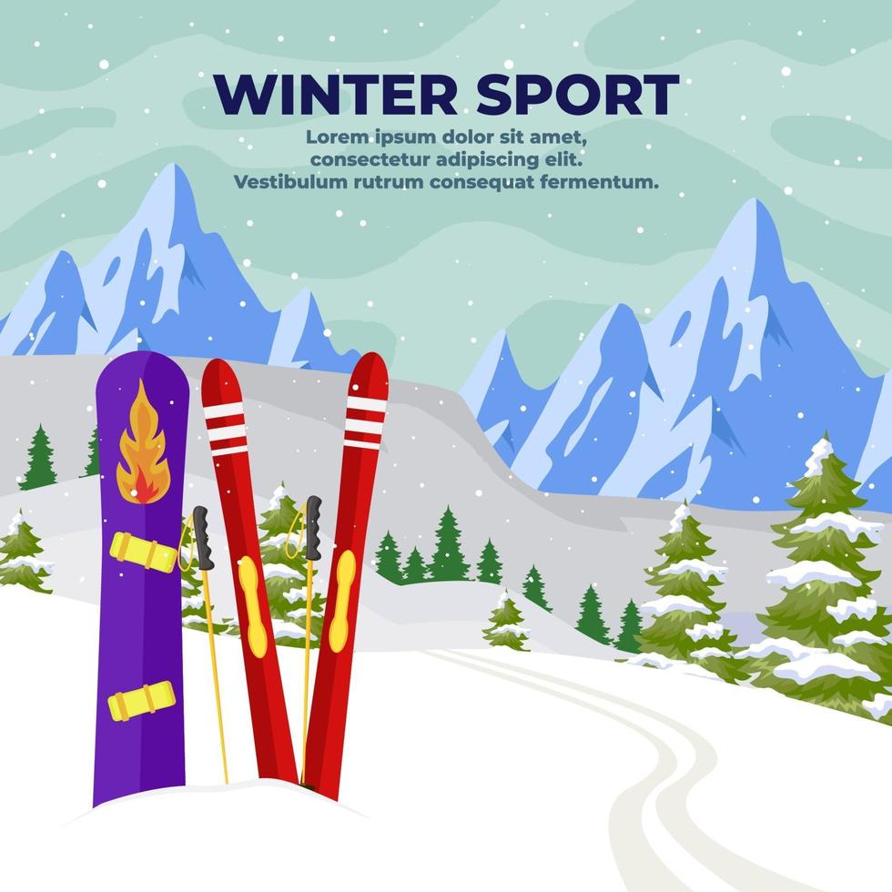 ilustración de deporte de invierno vector