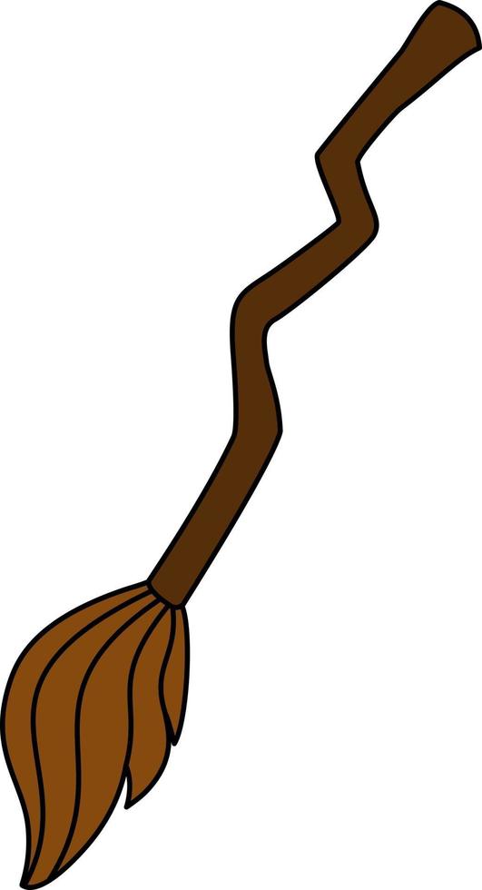 Vector isolated halloween element witch magic broom