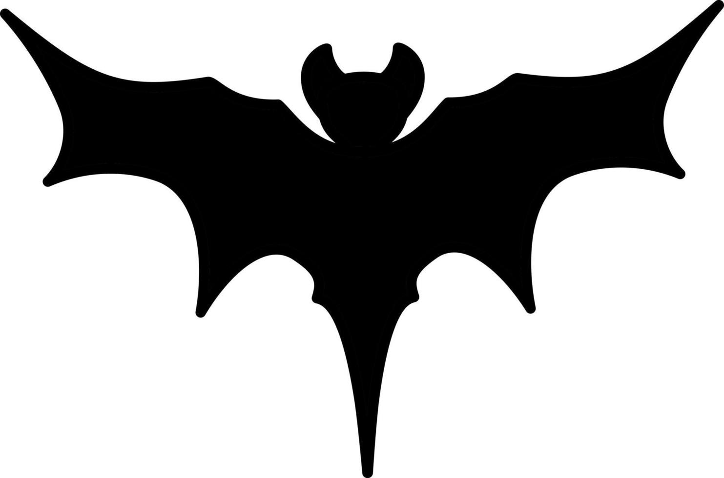 Vector isolated halloween element black scary bat