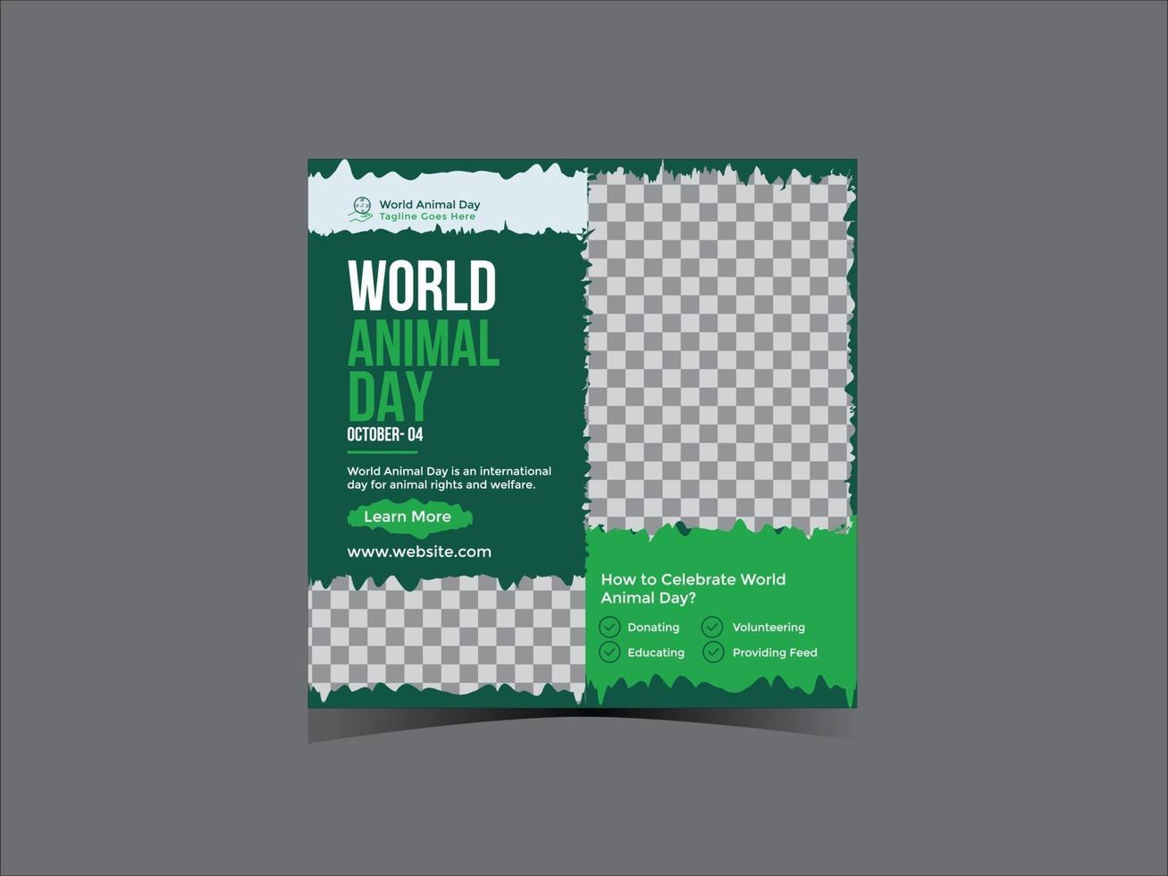 world Animal Day Social Media Post Banner vector