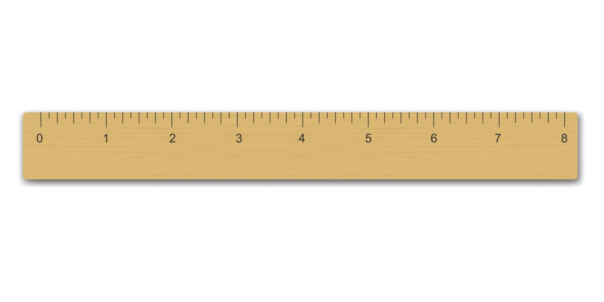 Realistic wooden measuring ruler Template for your design vector