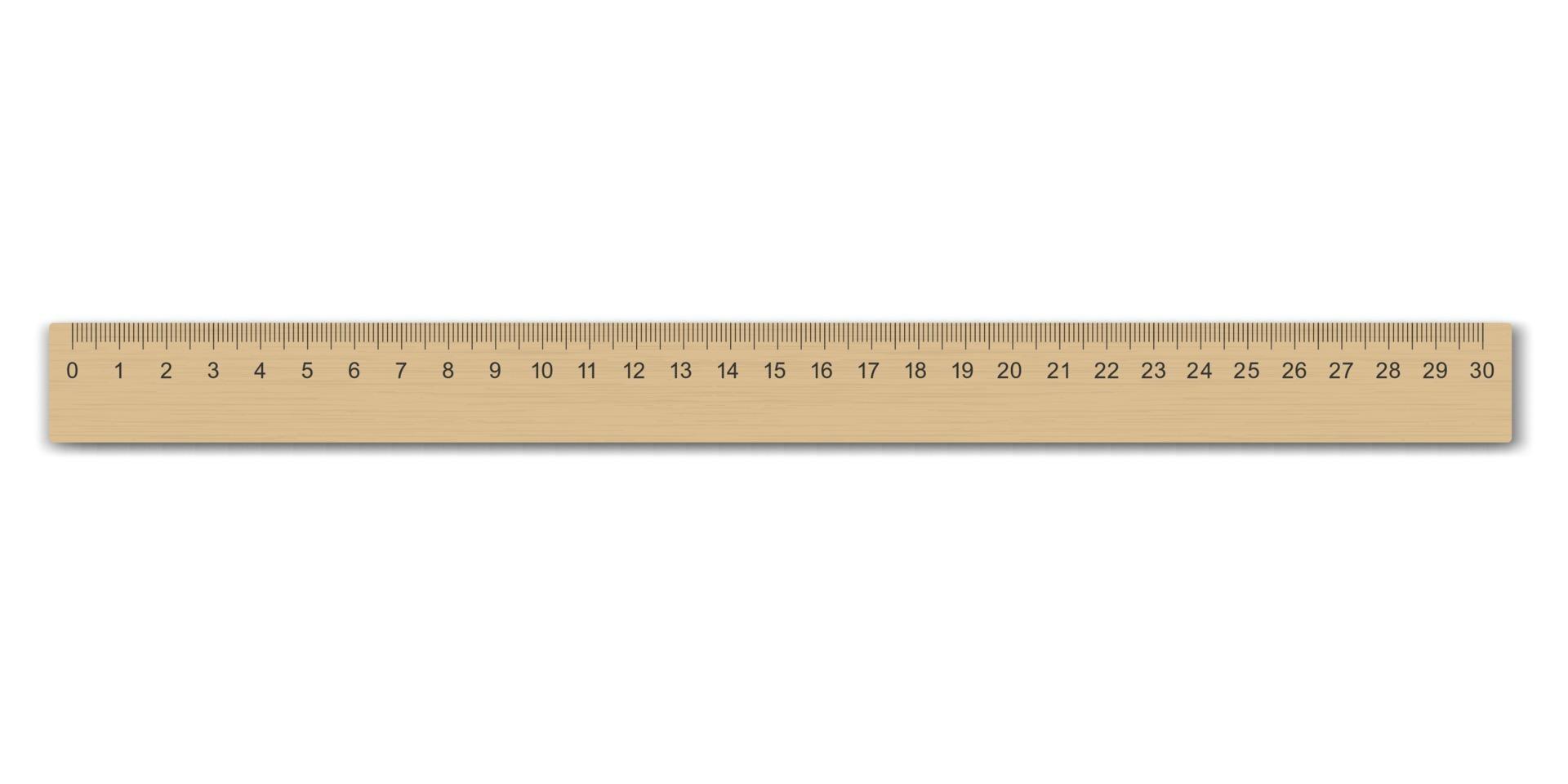 Realistic wooden measuring ruler Template for your design vector