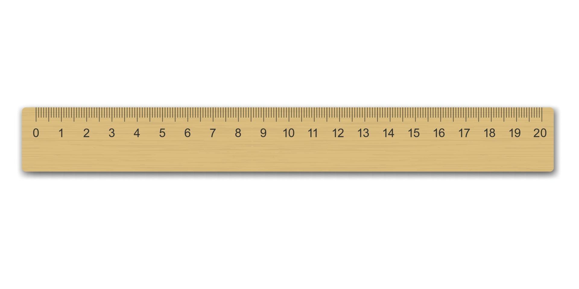 Realistic wooden measuring ruler Template for your design vector