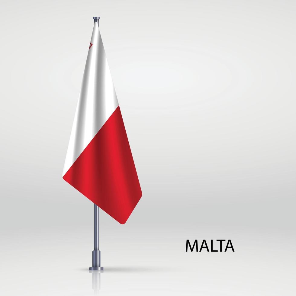 bandera colgante en plantilla de mástil de bandera para su diseño vector