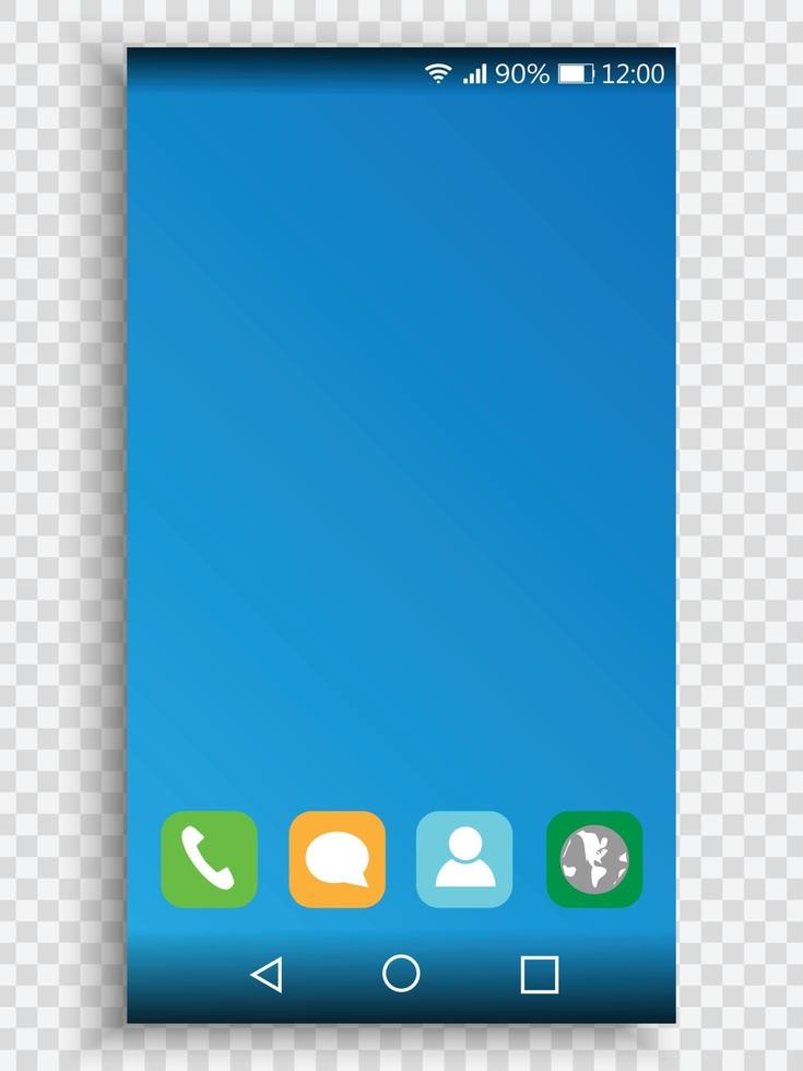 screen of smartphone for user interface design. Isolated. vector