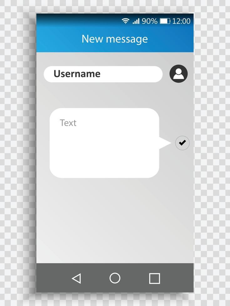 screen of smartphone with Sms messenger. vector