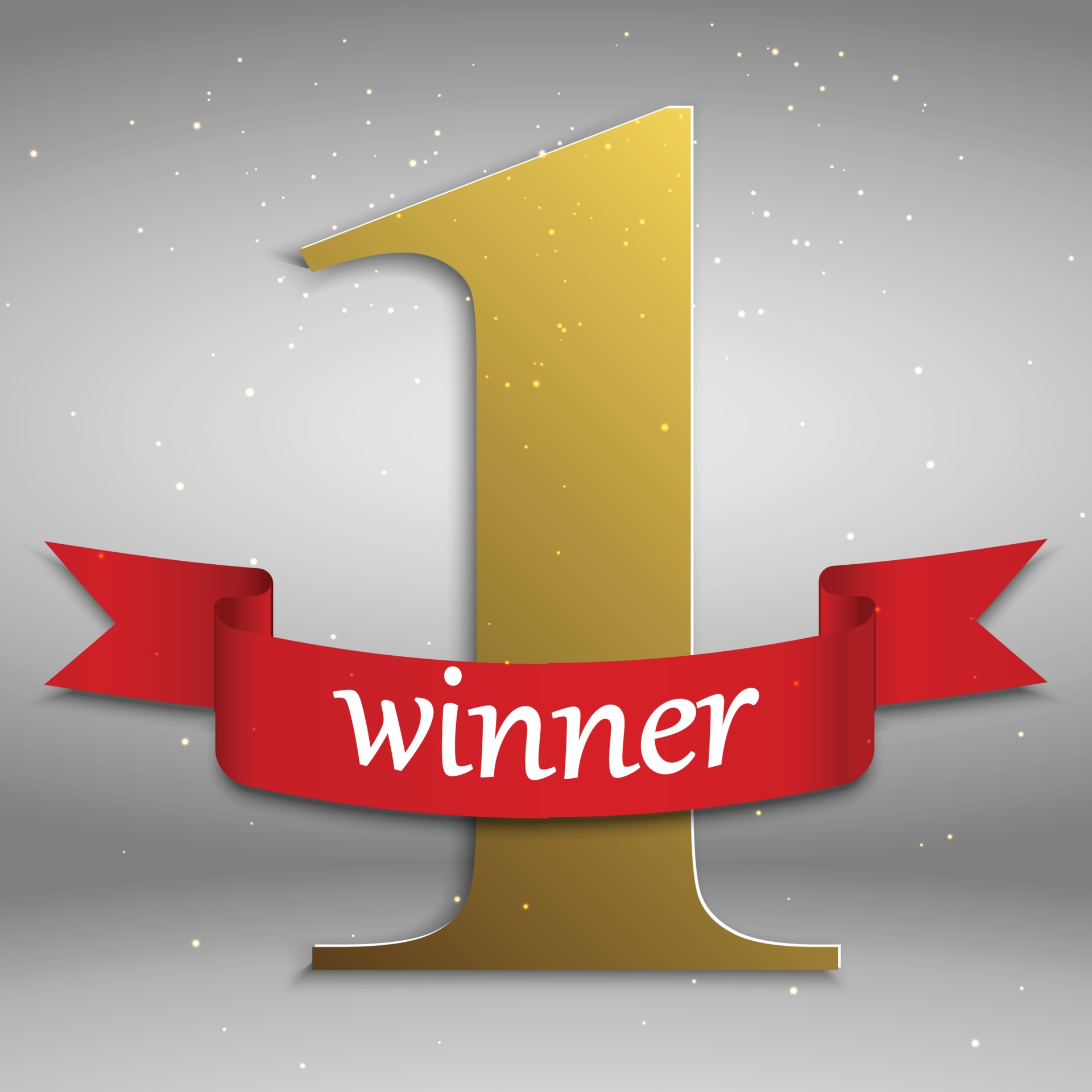 Winner, number one background with red ribbon. 3440719 Vector Art at ...