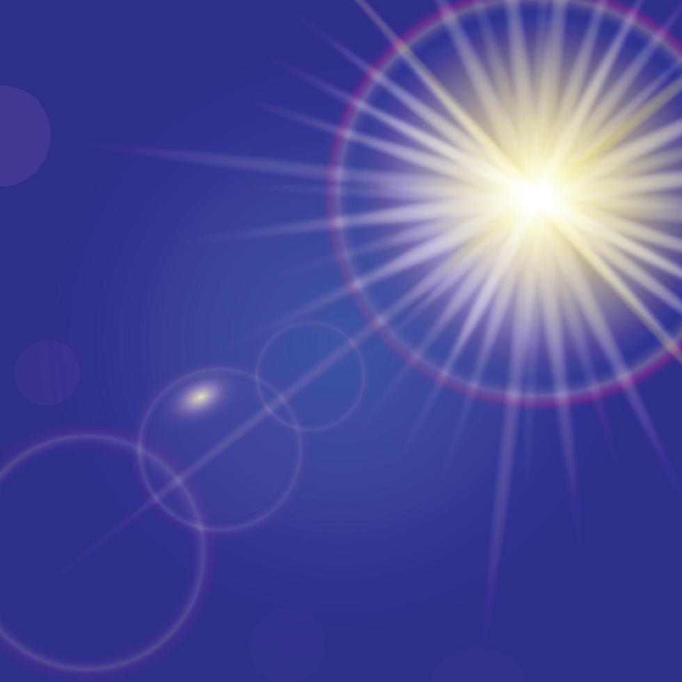 Sun light with lens flare effect, vector