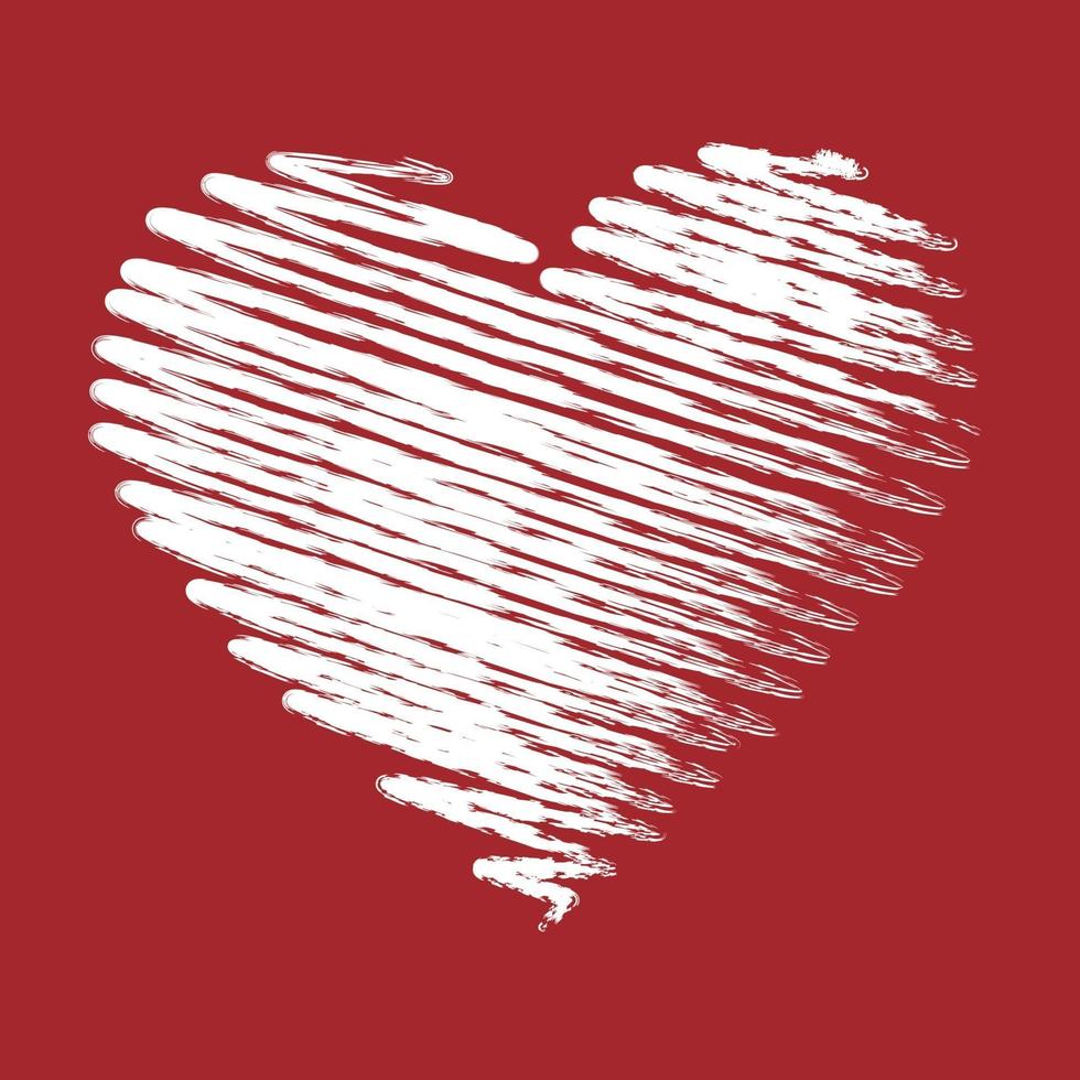 grunge heart, Valentine day, illustration vintage design element vector