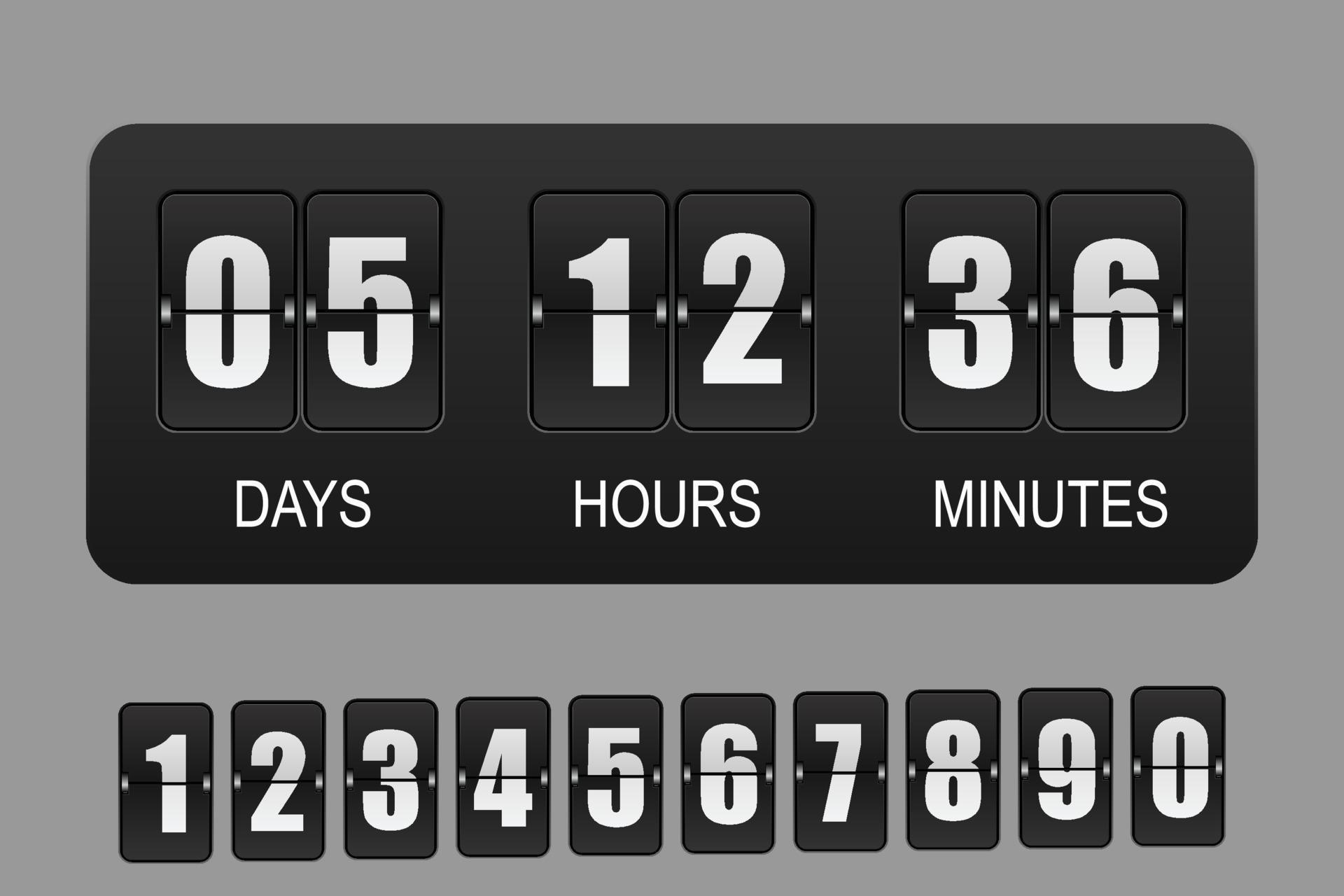 Countdown timer. Vector flip clock 3440753 Vector Art at Vecteezy