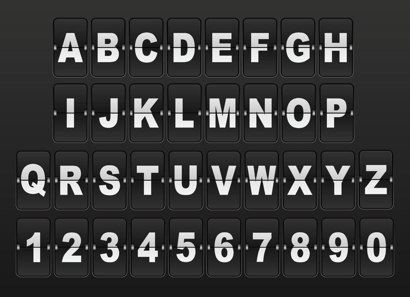 Airport Mechanical Flip Board Panel Font vector