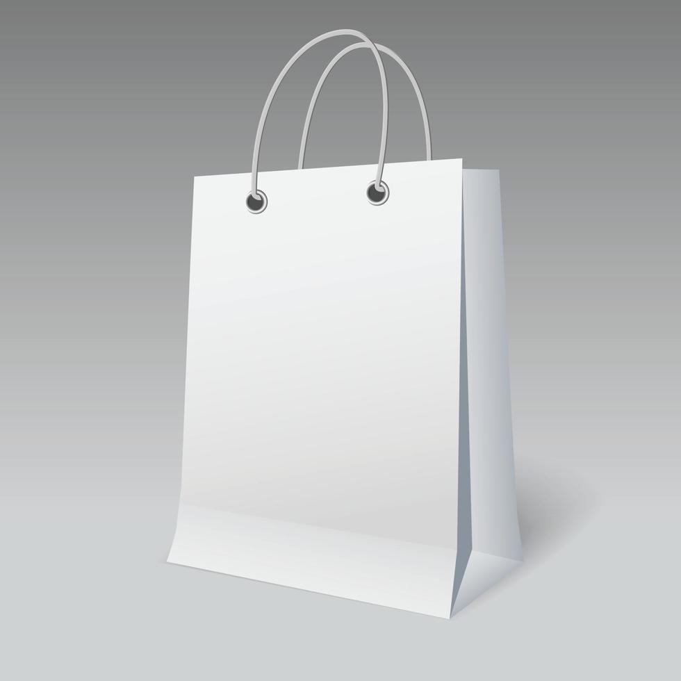 3d realistic Empty Shopping Bag vector