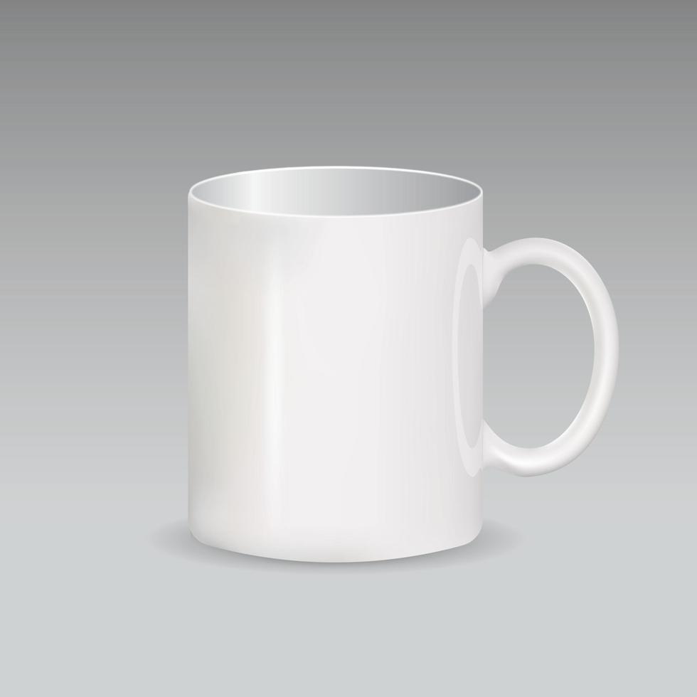 Ilustración de taza blanca realista vector