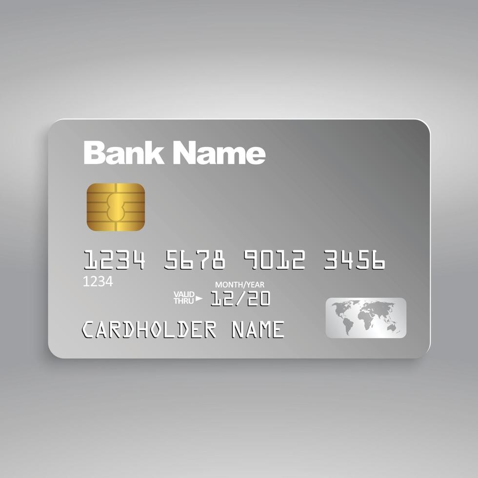 Credit Card realistic mockup. plastic card template vector