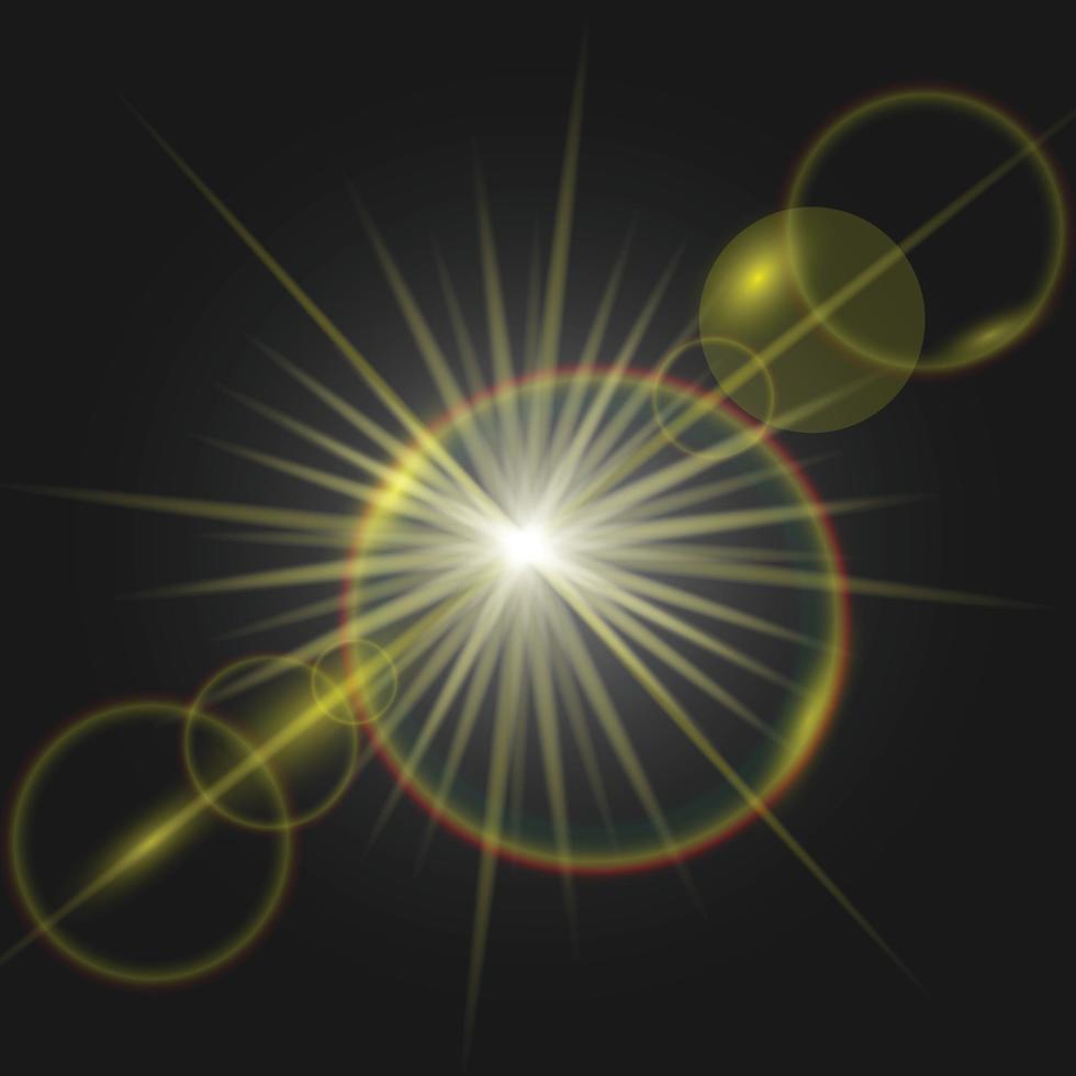 Sun light with lens flare effect, vector