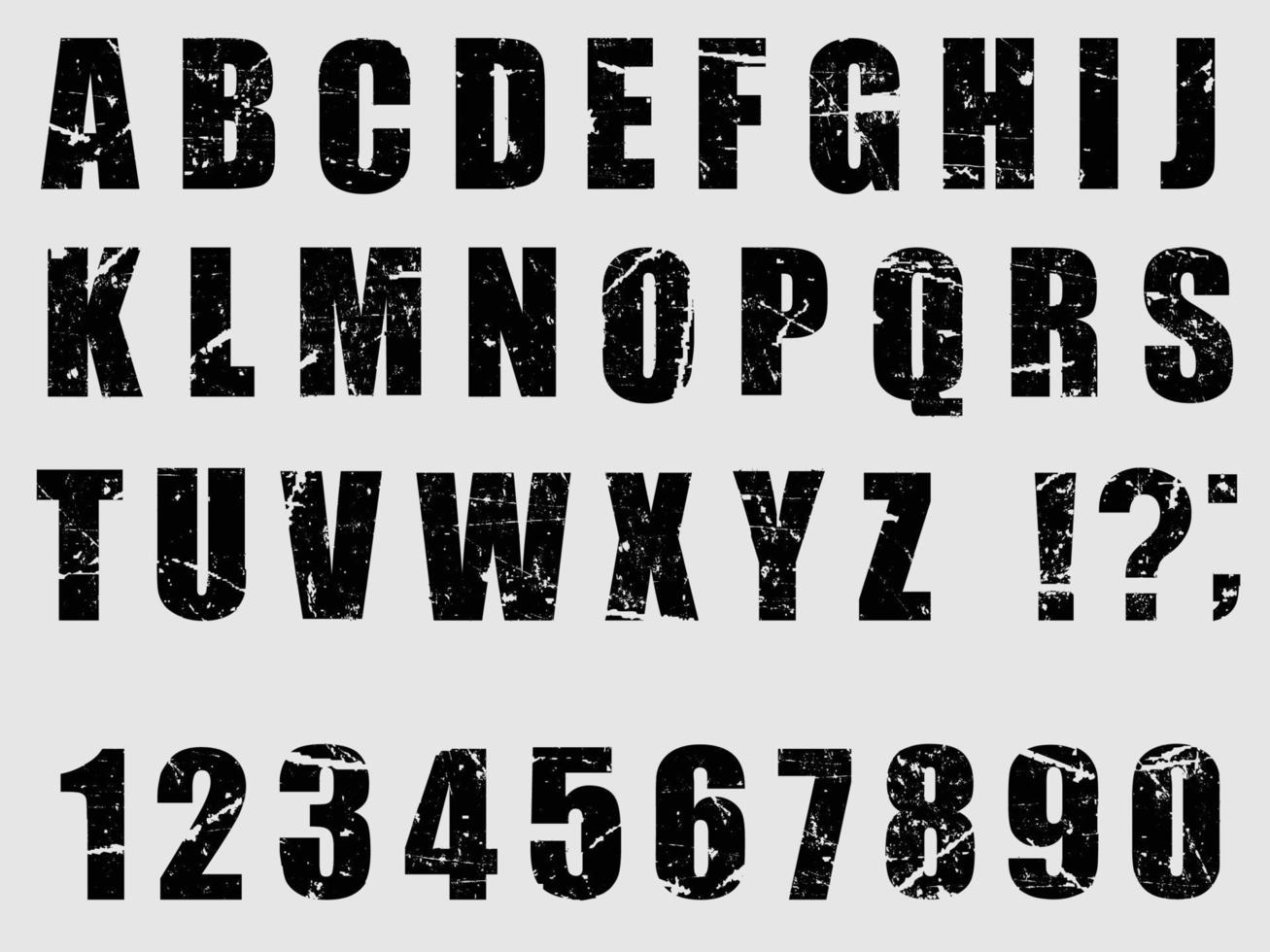 Grunge Distress Ink Splash Letters. Dirty vector