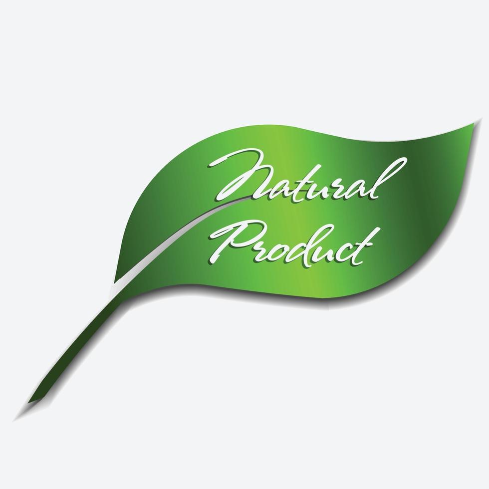 icono de producto natural logo de hoja verde. vector