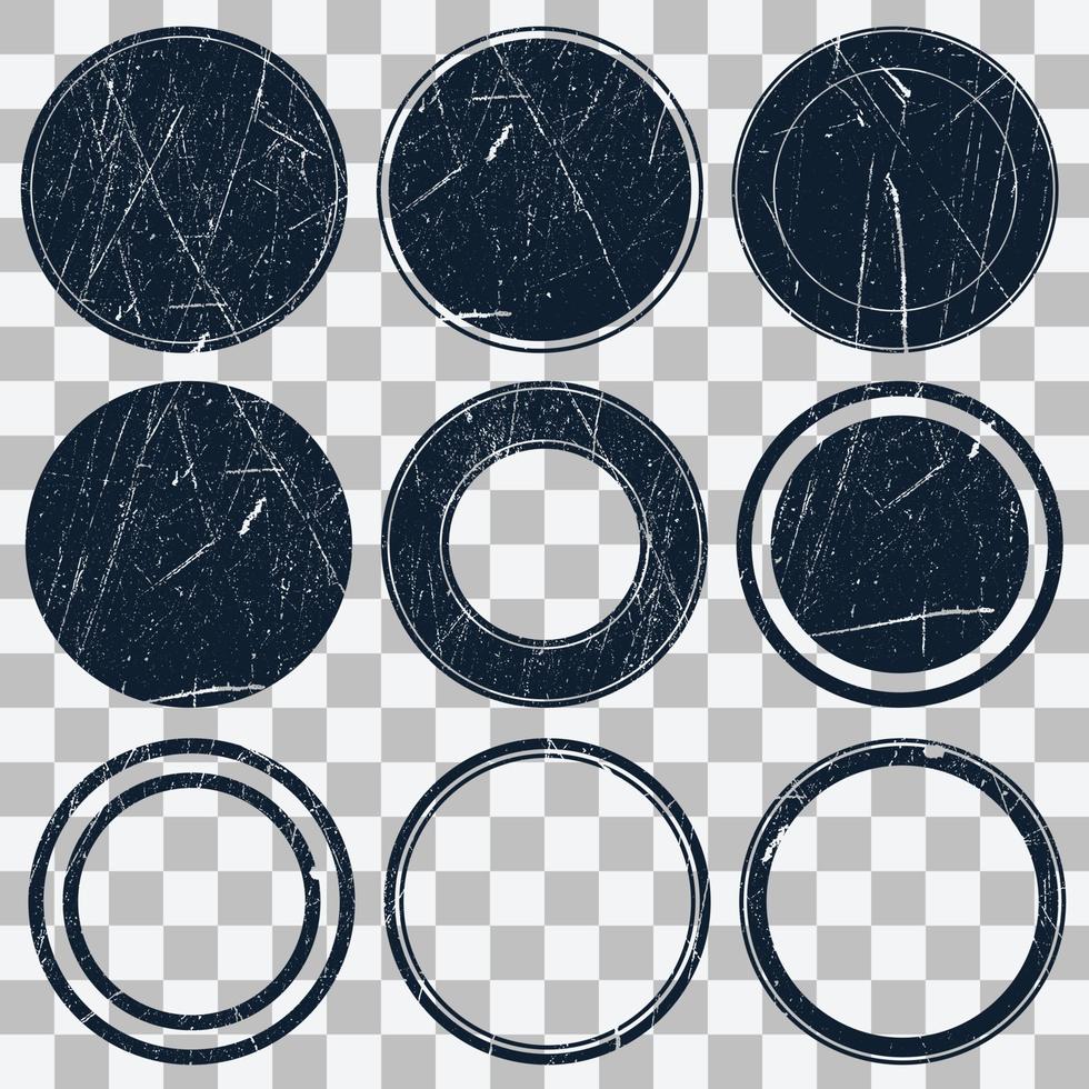 Grunge post Stamps Collection, Circles. Banners, vector