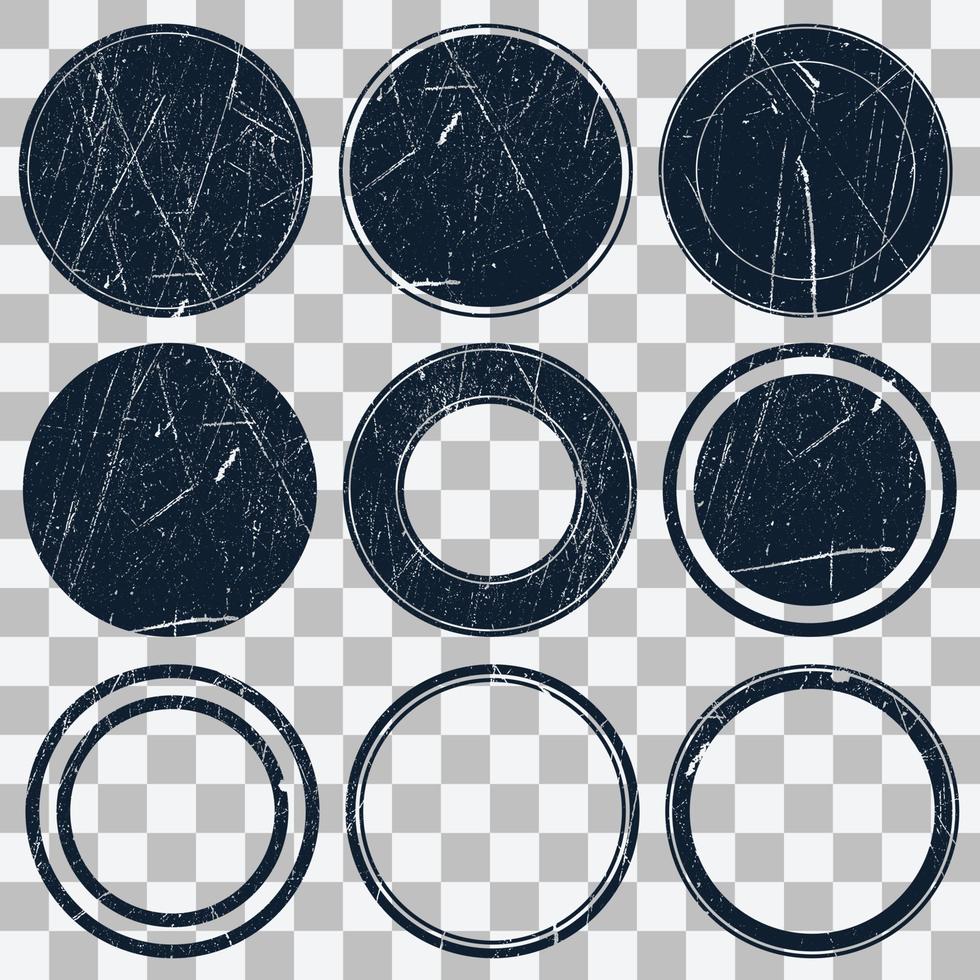 Grunge post Stamps Collection, Circles. Banners, vector