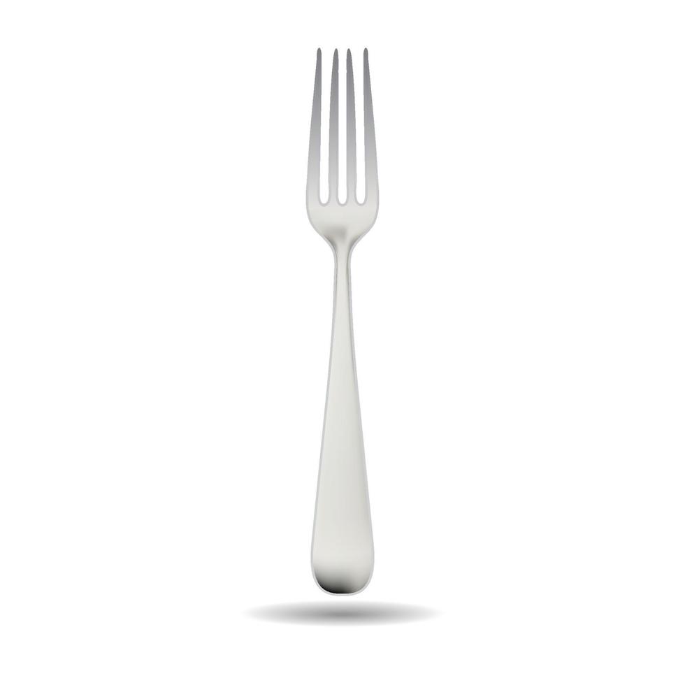 3d Realistic metal fork isolated vector