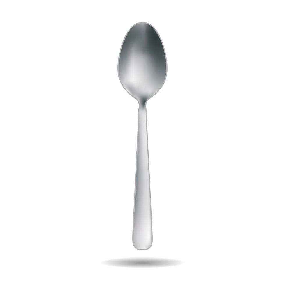 illustration of realistic metal spoon. vector