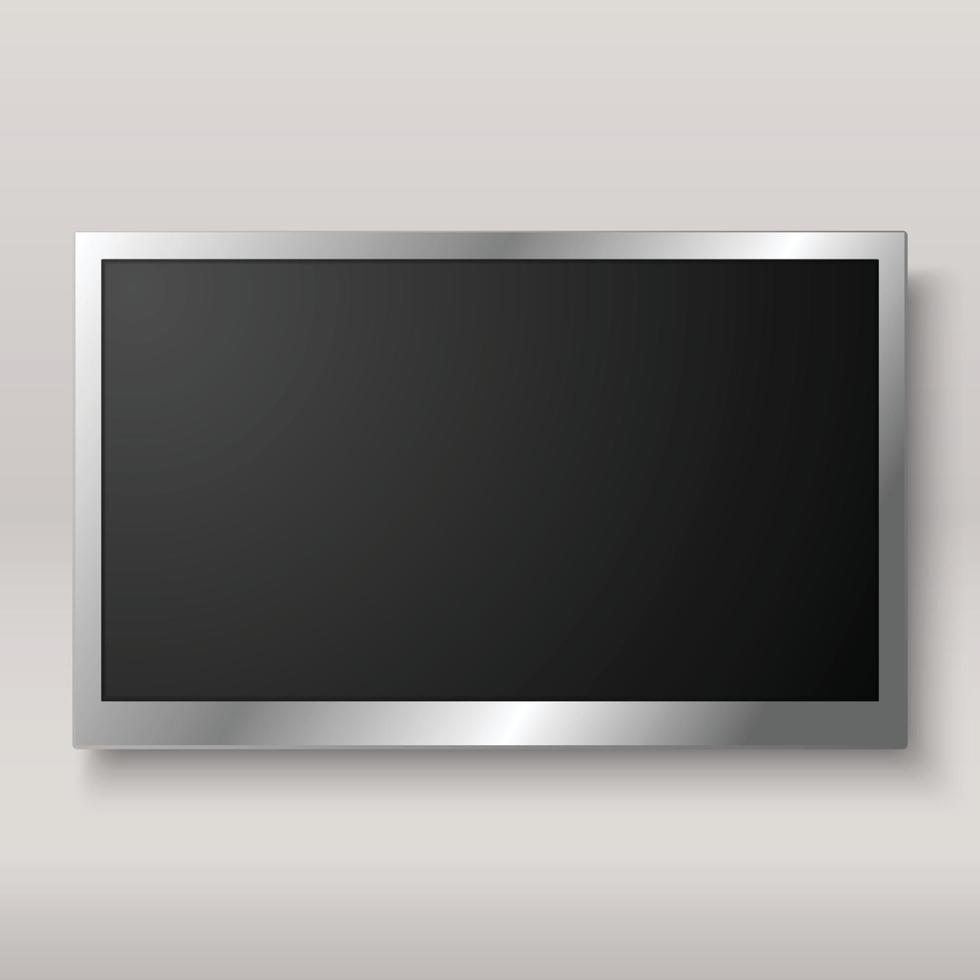 TV, moderna pantalla lcd en blanco, led con sombra sobre fondo blanco. vector