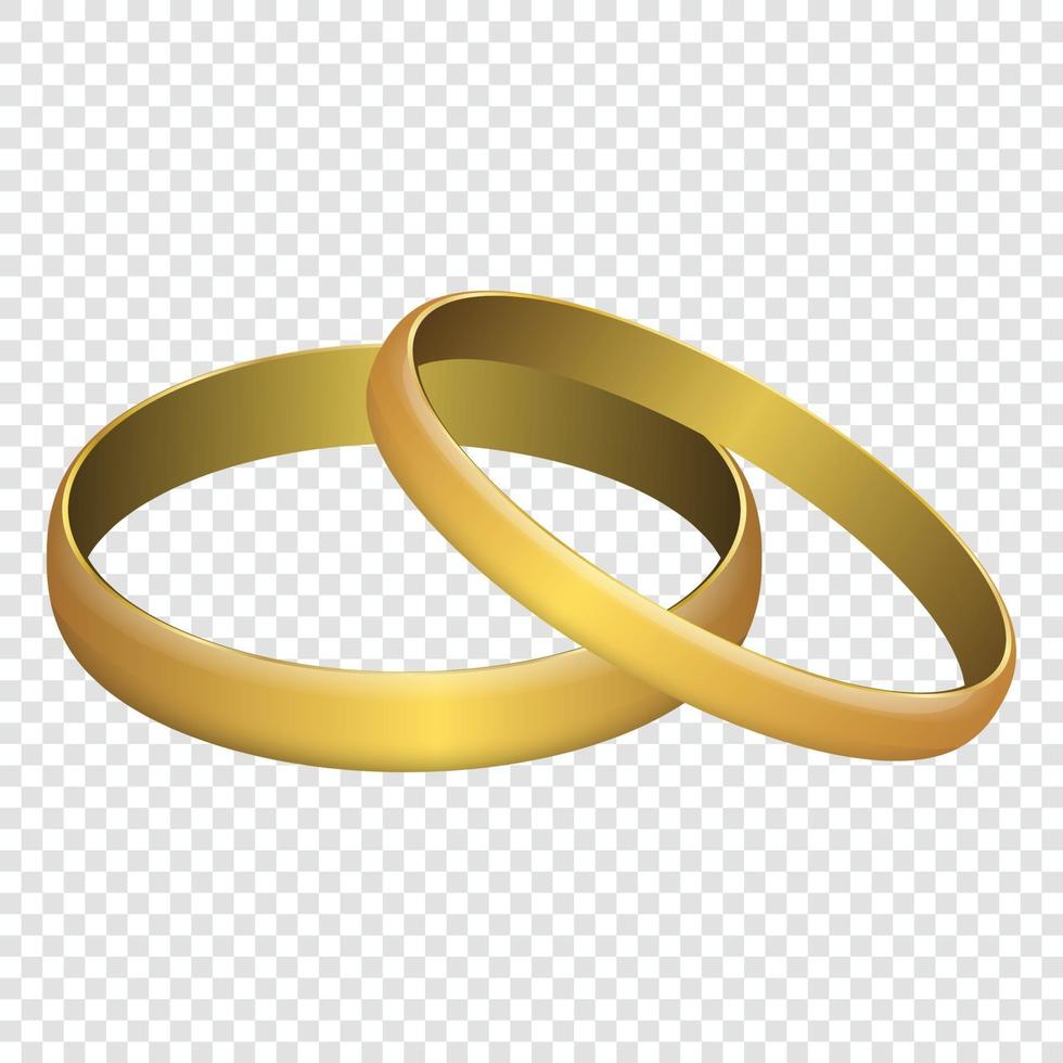 Gold Wedding Rings Isolated vector