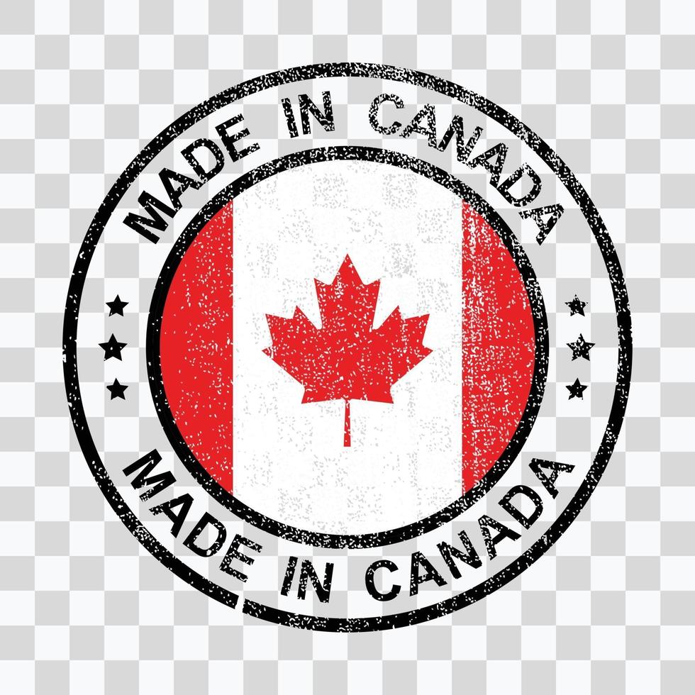 Made in Canada stamp in grunge style isolated icon vector