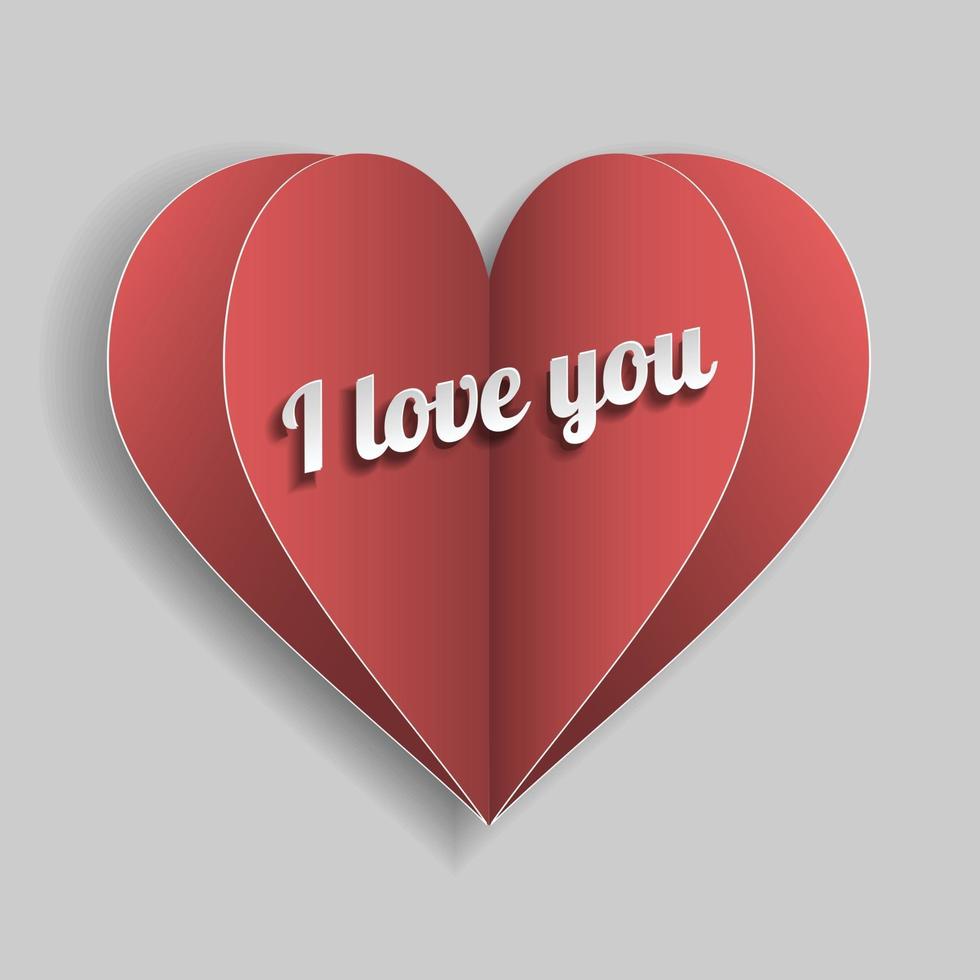 Paper cut heart. Valentine's day abstract background. vector
