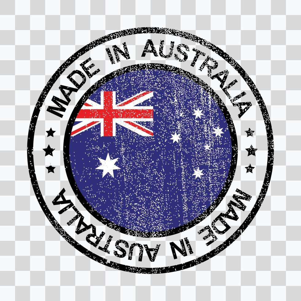 Made in Australia stamp in grunge style isolated icon vector