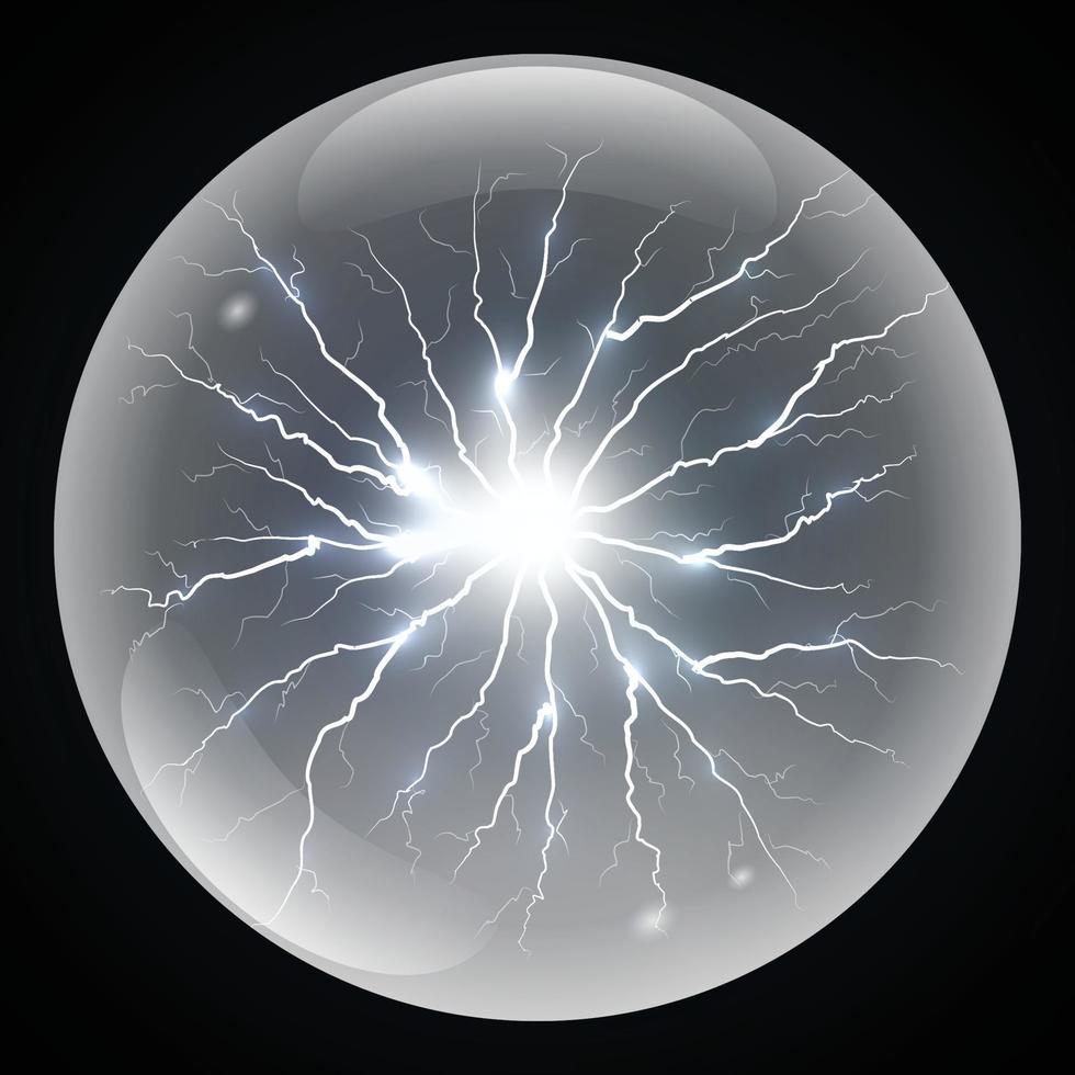 Vector ball lightning or electricity blast storm.