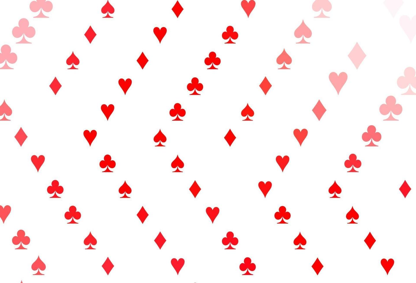 Fondo de vector rojo claro con signos de tarjetas.