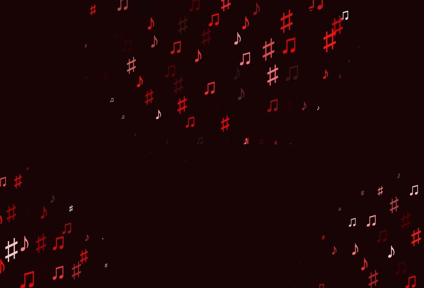 Light Red vector template with musical symbols.