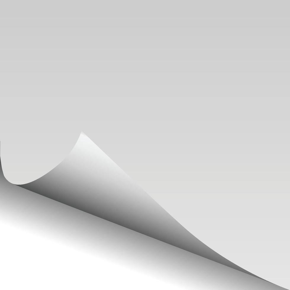Paper blank page curled corner with shadow vector