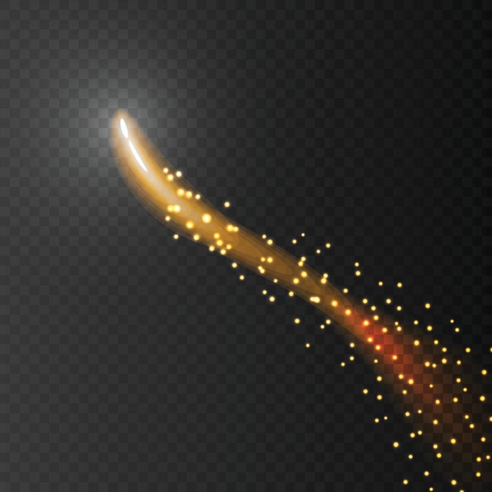 Meteor or comet on transparent background. Template for your design vector